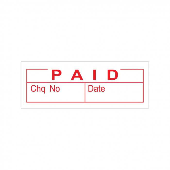 Paid Date Stock Stamp 4911/100 38x14mm